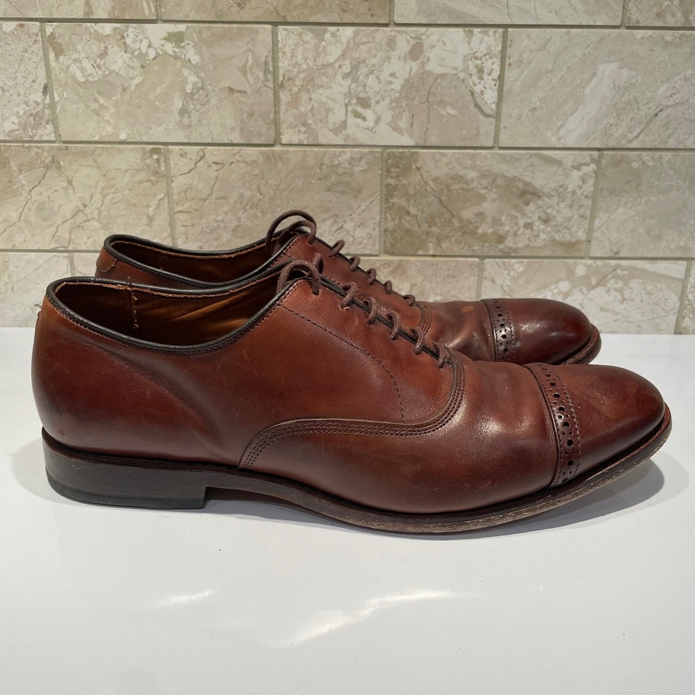 Allen Edmonds Fifth Avenue Brown Leather Cap Toe Oxford Shoes 5737 Mens 10.5 D